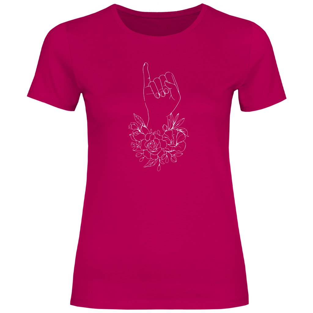 Blumen Kleiner Finger Damen Shirt