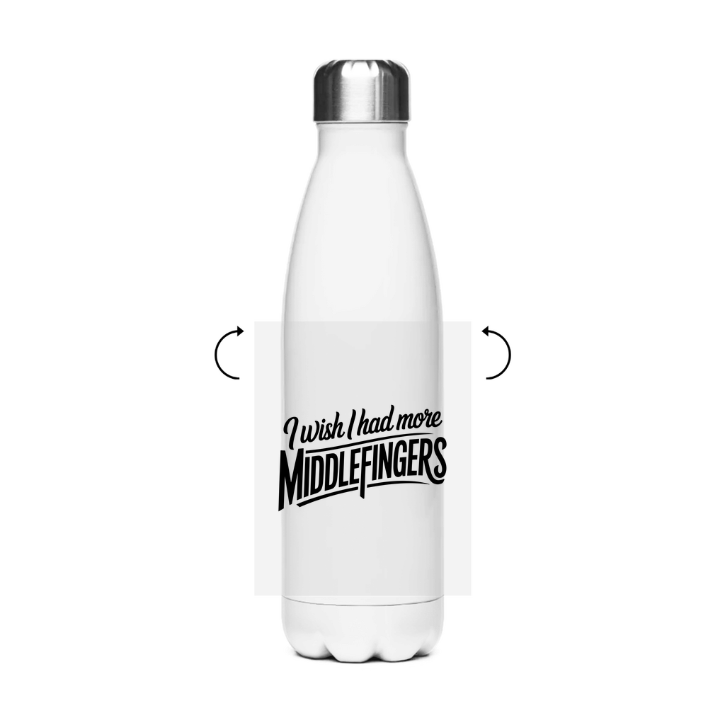 Ich wünschte mehr Mittelfinger Edelstahl Thermoflasche