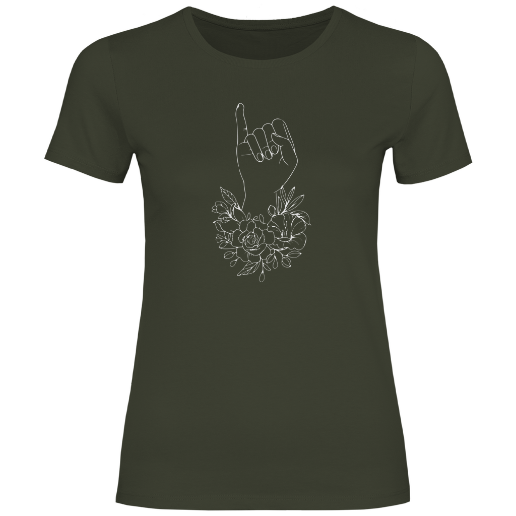 Blumen Kleiner Finger Damen Shirt