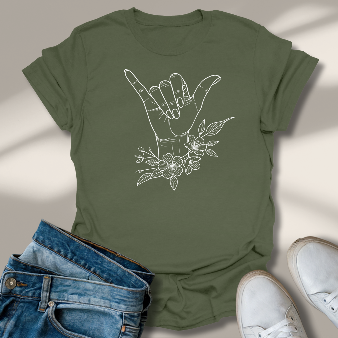Blumen Aloha Hand T-Shirt