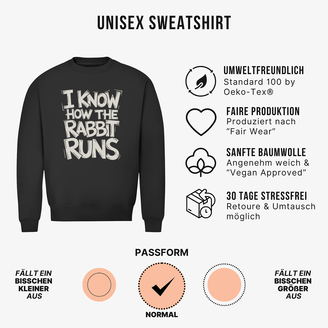 Hase läuft Unisex Sweatshirt