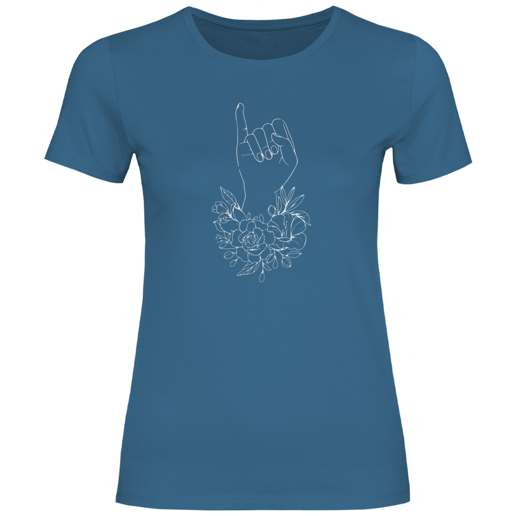Blumen Kleiner Finger Damen Shirt