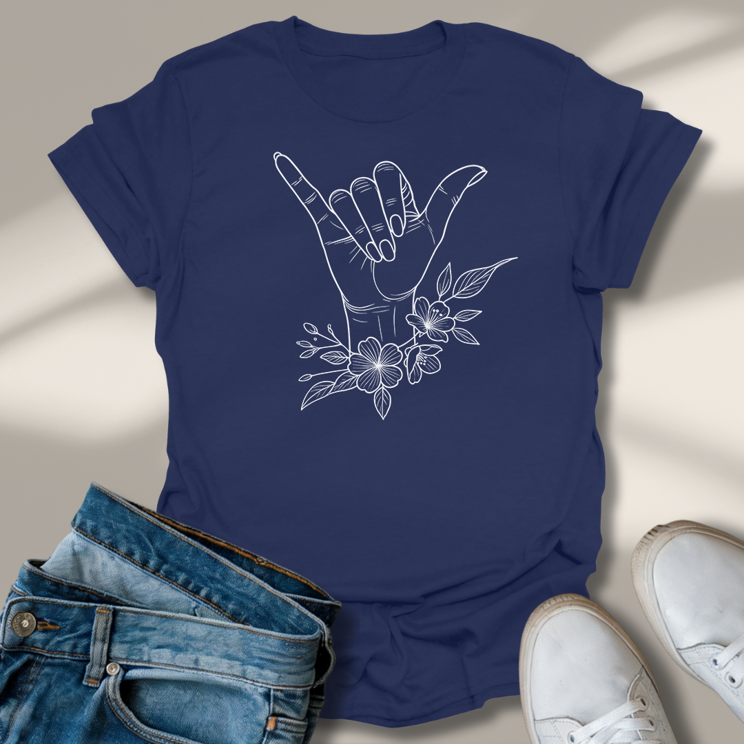 Blumen Aloha Hand T-Shirt