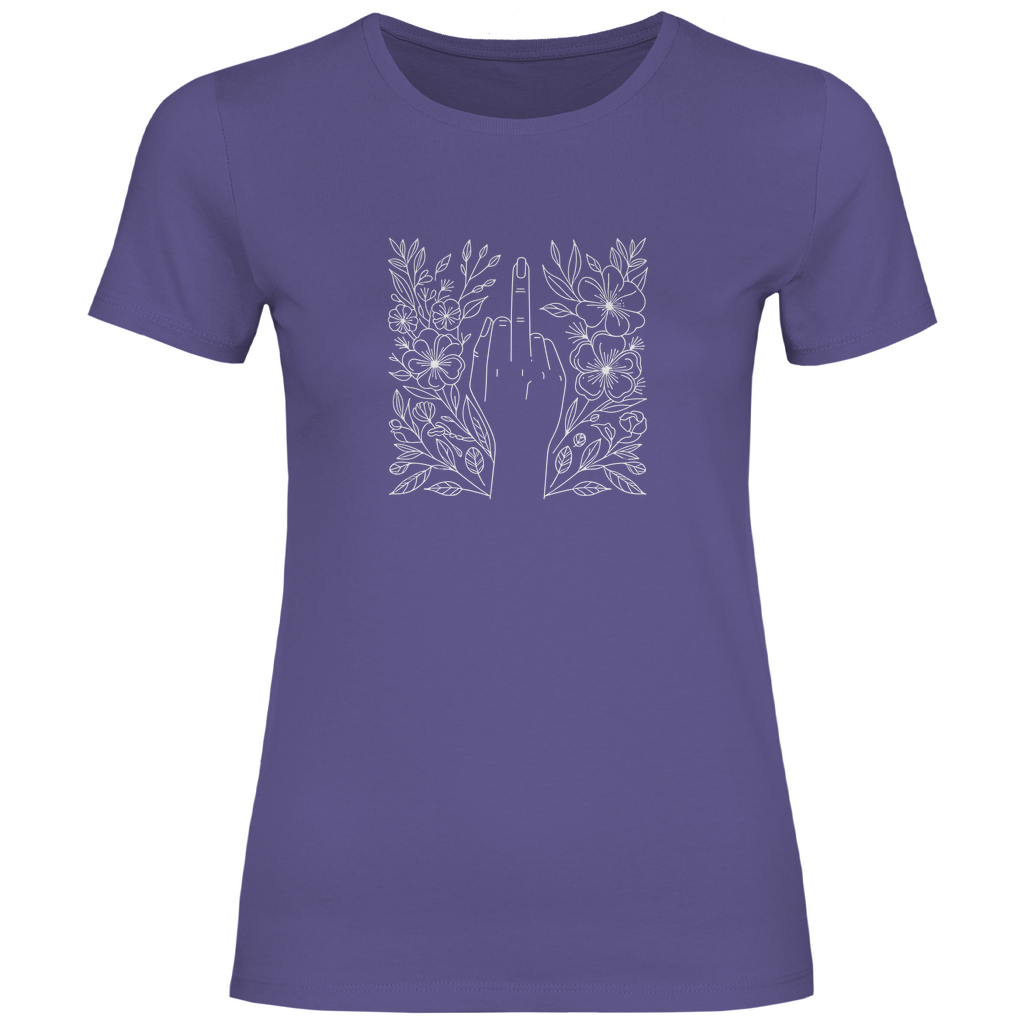 Blumen Mittelfinger Damen Shirt