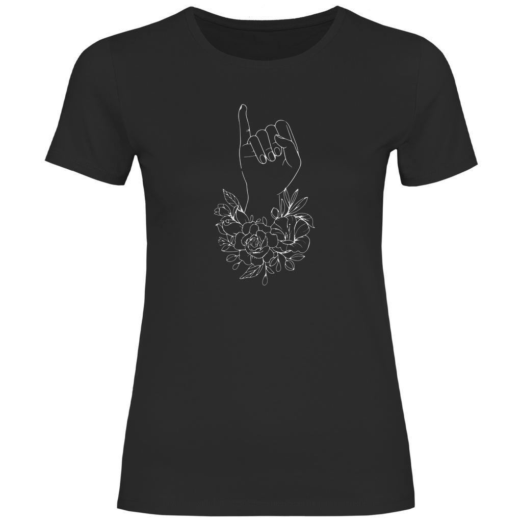 Blumen Kleiner Finger Damen Shirt