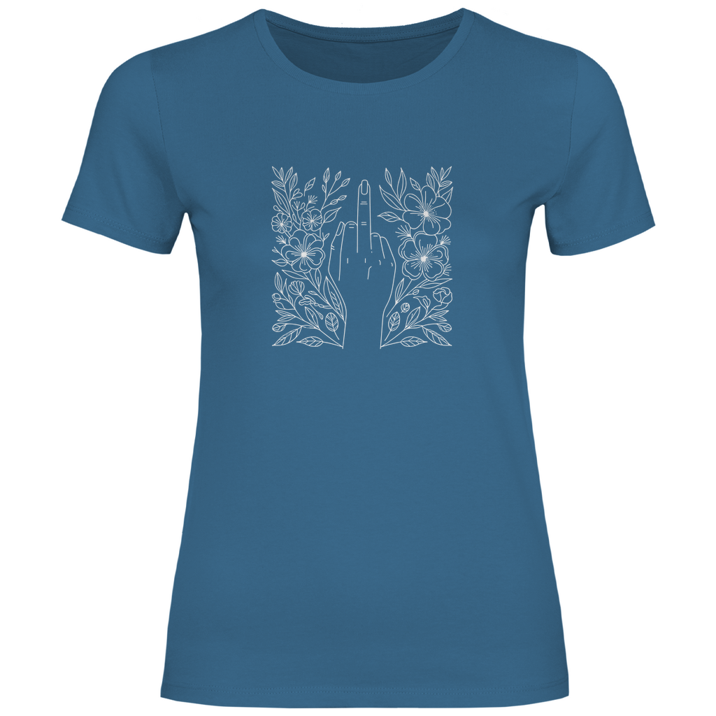 Blumen Mittelfinger Damen Shirt