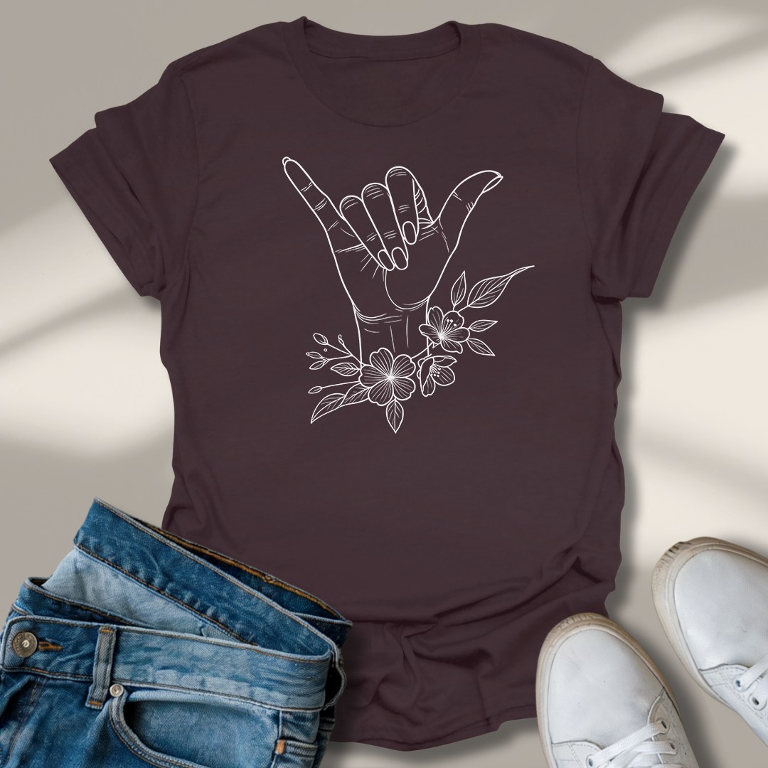 Blumen Aloha Hand T-Shirt