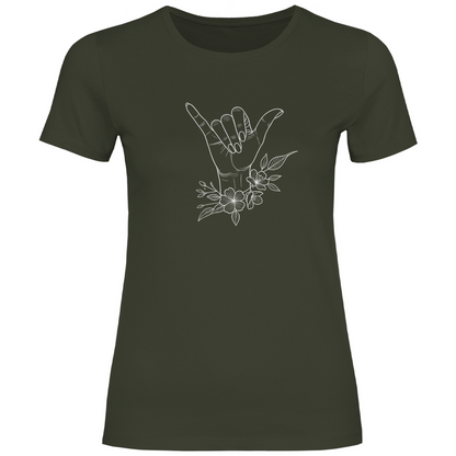 Blumen Aloha Hand Damen Shirt