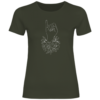 Blumen Kleiner Finger Damen Shirt