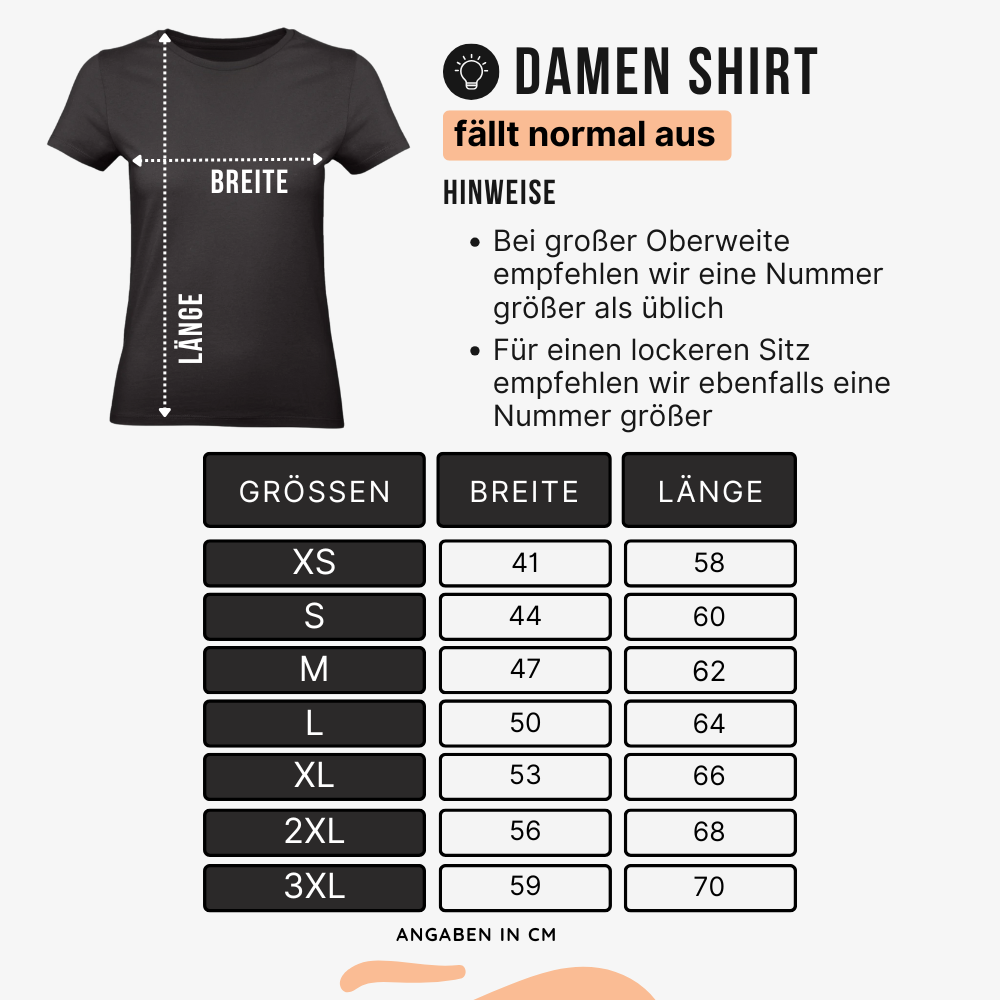 groessentabelle damen shirt