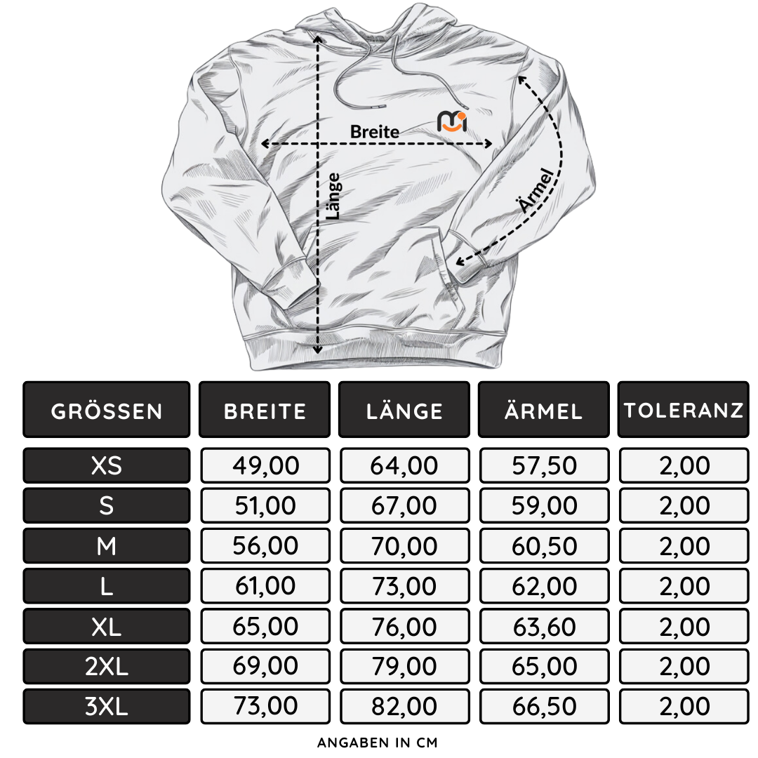 hoodie groessentabelle
