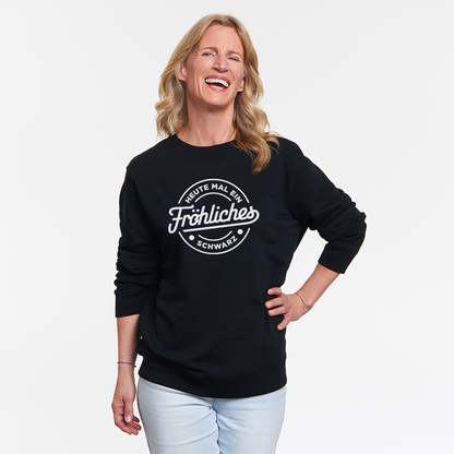 Fröhliches Schwarz Unisex Sweatshirt