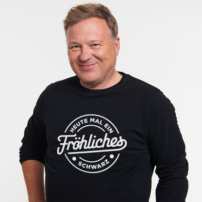 Fröhliches Schwarz Unisex Sweatshirt
