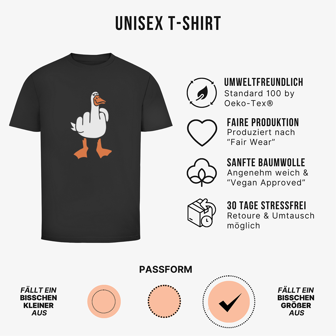 Ente Mittelfinger Unisex Shirt