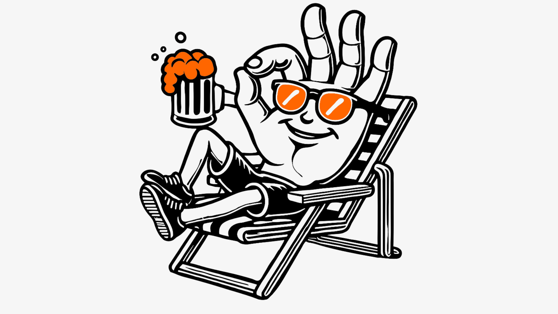 eine hand mit sonnenbrille und bier