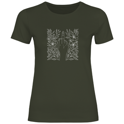 Blumen Mittelfinger Damen Shirt