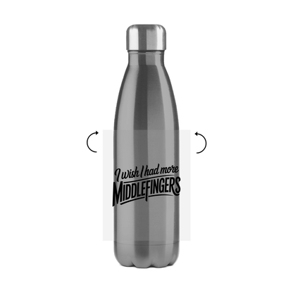 Ich wünschte mehr Mittelfinger Edelstahl Thermoflasche